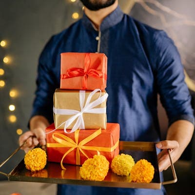 Wedding Welcome Box — Silver Coin & Mithai