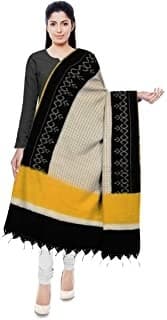 Hand-Block Dupatta — Coral