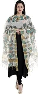 Hand-Block Dupatta — Wine