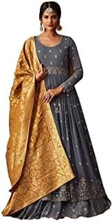 Anarkali Suit Set — Mustard Yellow Mulmul
