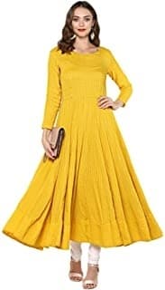 A-line Kurta Set — Mustard Yellow Hand-Block Cotton
