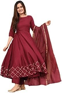 Anarkali Suit Set — Off-White Linen