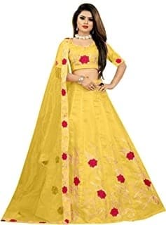 Embroidered Faux Georgette Lehenga Choli — Rose Gold