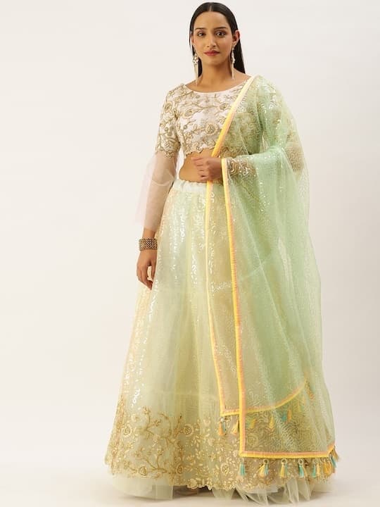 Tafeta Silk Lehenga Choli — Wine