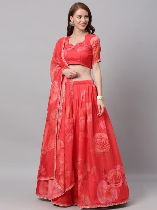Brocade Lehenga Choli — Wine