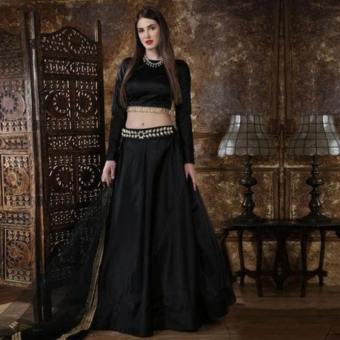 Chanderi Lehenga Choli — Rose Gold