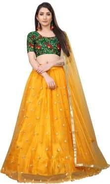 Hand-Block Cotton Lehenga Choli — Deep Red