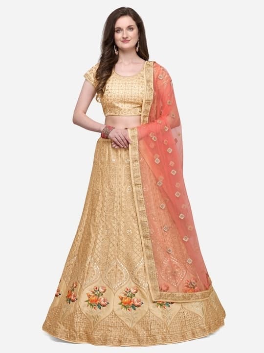 Raw Silk Lehenga Choli — Wine