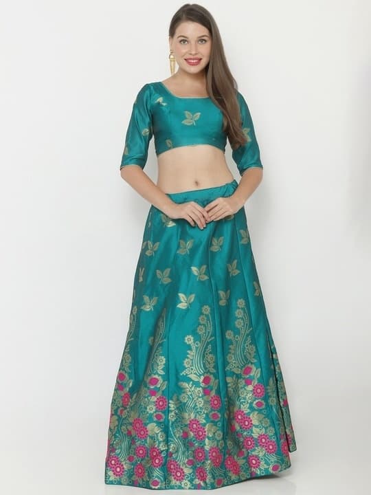 Tafeta Silk Lehenga Choli — Royal Blue