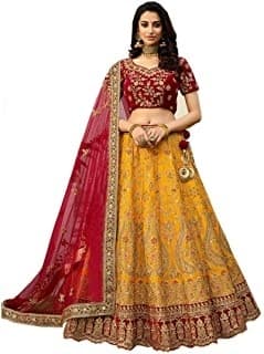 Mirror-Work Georgette Lehenga Choli — Rose Gold
