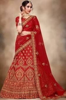 Banarasi Silk Lehenga Choli — Pastel Pink