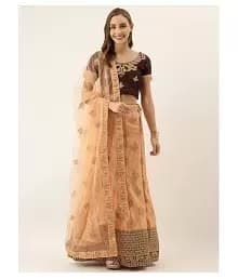 Hand-Block Cotton Lehenga Choli — Wine