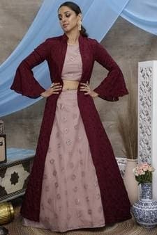 Raw Silk Lehenga Choli — Saffron