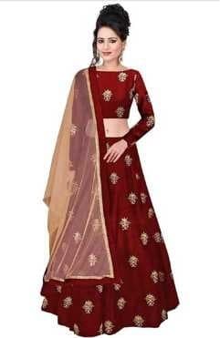 Net Sequinned Lehenga Choli — Ivory