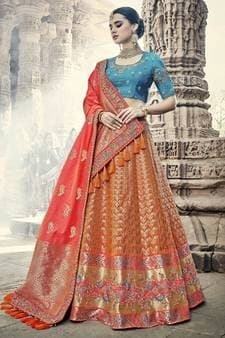 Banarasi Silk Lehenga Choli — Mint Green