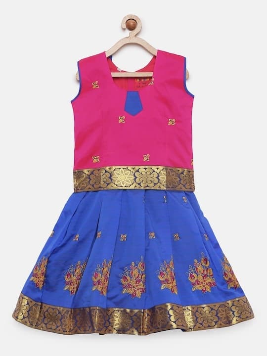Embroidered Faux Georgette Lehenga Choli — Wine
