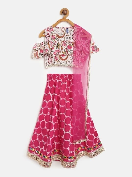 Chanderi Lehenga Choli — Peacock Blue