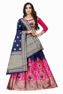 Tafeta Silk Lehenga Choli — Deep Red