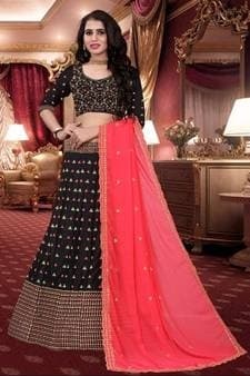 Tafeta Silk Lehenga Choli — Pastel Pink