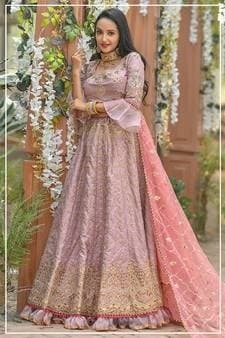 Raw Silk Lehenga Choli — Maroon