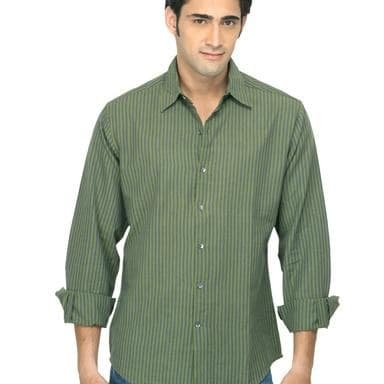 Mandarin-Collar Shirt — Mint Green