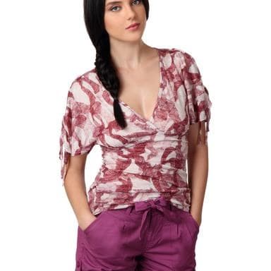 Lace-Trim Blouse — Lavender
