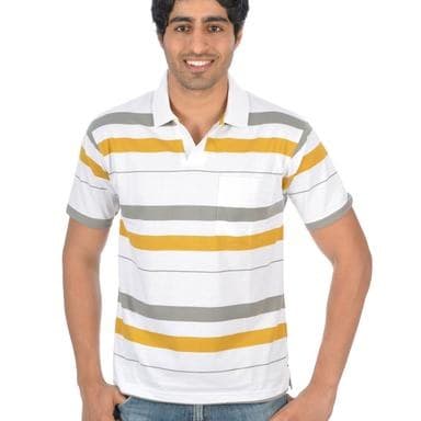 Striped Polo — Olive