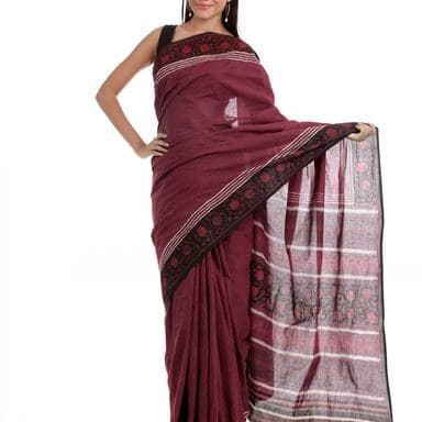 Kanjivaram Silk Saree — Deep Purple with Peacock Motif