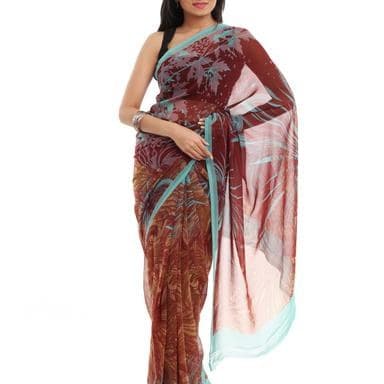 Pochampally Silk Saree — Crimson Red with Self Weave